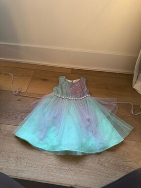 RARE EDITIONS SLEEVELESS JEWELED TULLE DRESS SIZE 2T